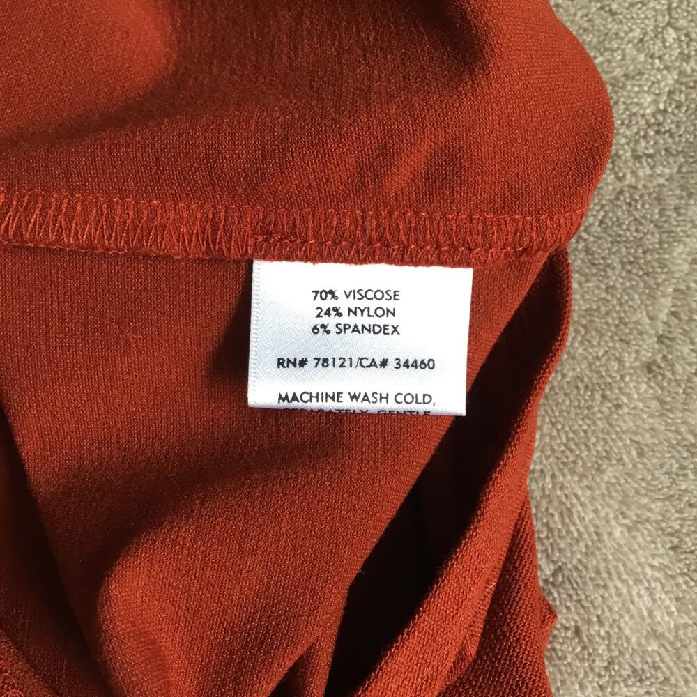 Eileen Fisher Orange Red Wide Leg Crop Pull On Pants Sz S - Picture 8 of 8